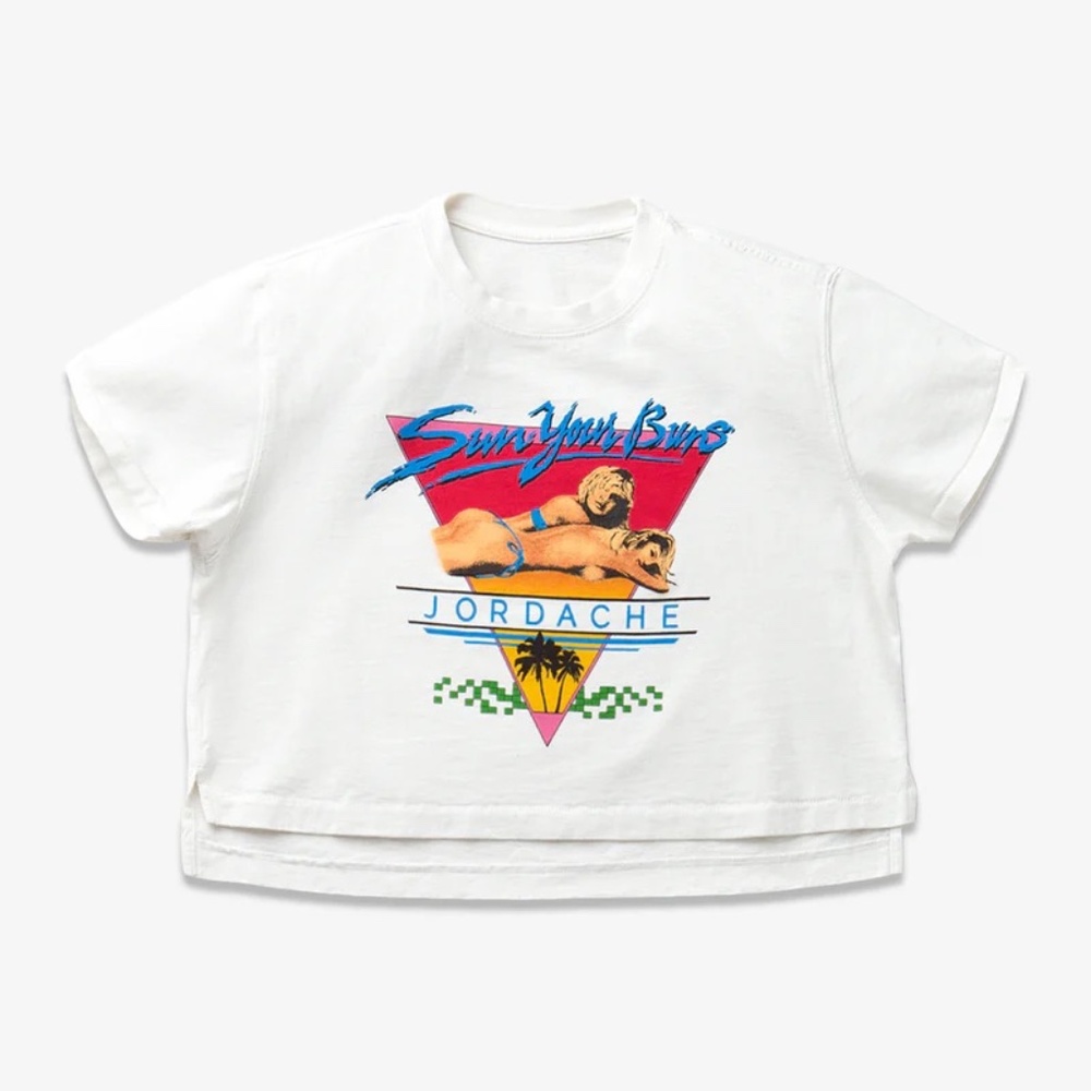 Jordache Sun Your Buns Cropped T Shirt Small New with tags